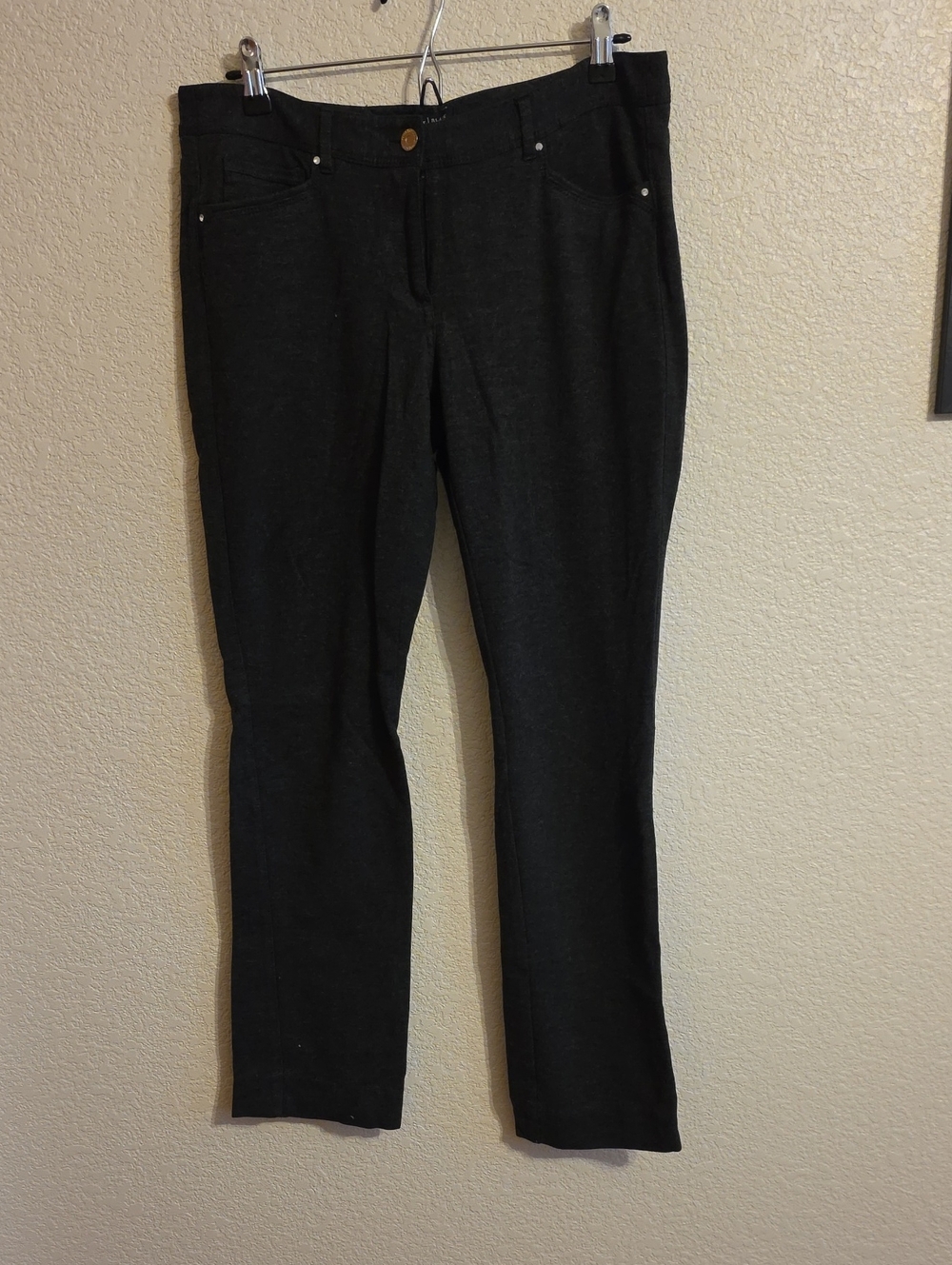 White House Black Market Straight-Leg Dark Grey Jeans